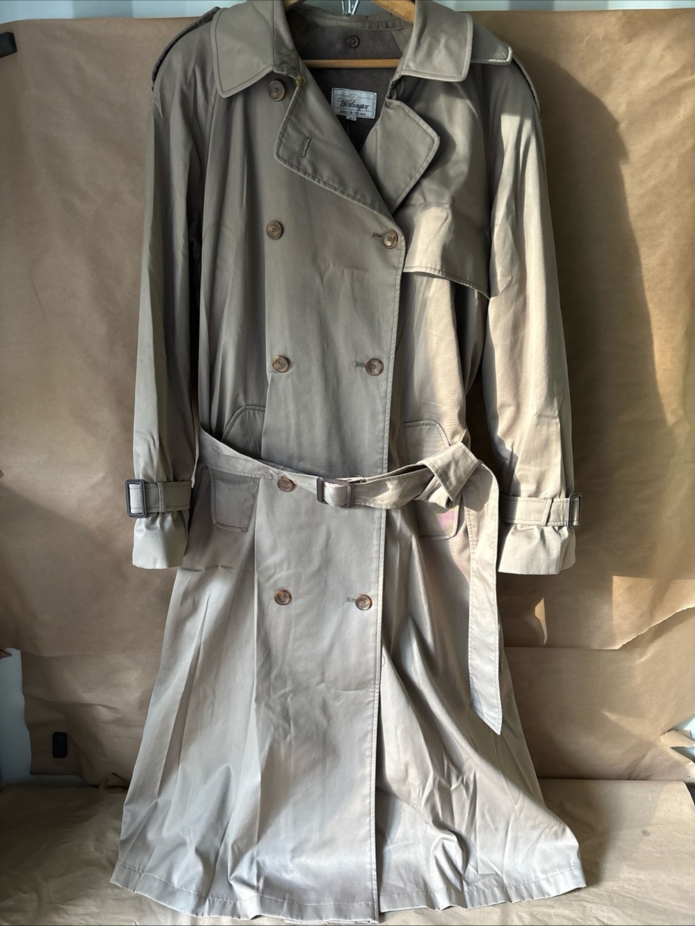 Vintage 90’s Worthington Double Breasted Wool Blend Liner Trench Coat Womens 12T